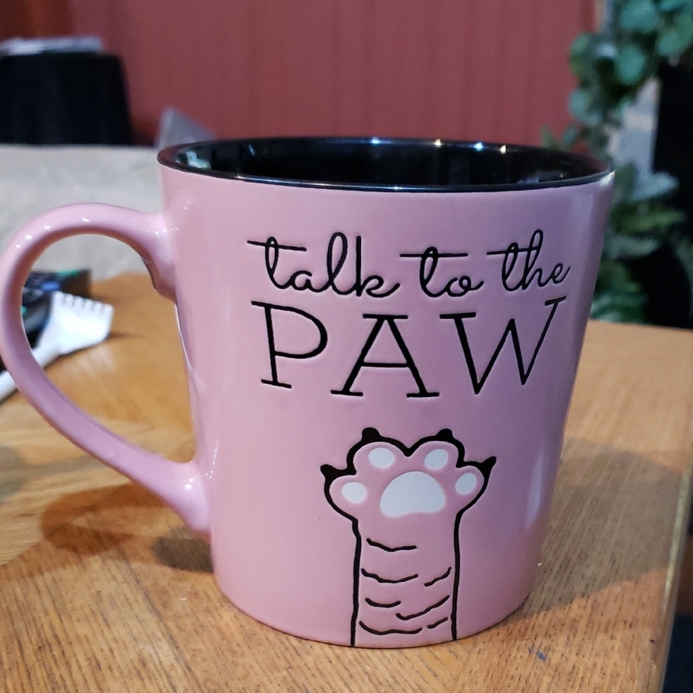 Pink 'Talk to the Paw' Mug